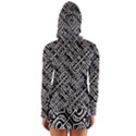 Linear Black And White Ethnic Print Long Sleeve Hooded T-shirt View2