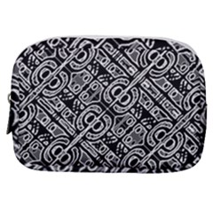 Linear Black And White Ethnic Print Make Up Pouch (small)