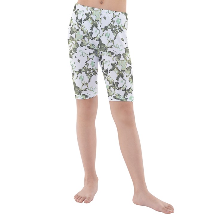 Modern Abstract Intricate Print Pattern Kids  Mid Length Swim Shorts