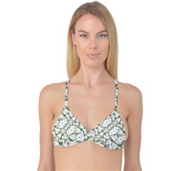 Modern Abstract Intricate Print Pattern Reversible Tri Bikini Top