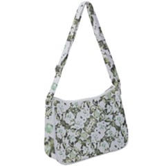 Modern Abstract Intricate Print Pattern Zip Up Shoulder Bag