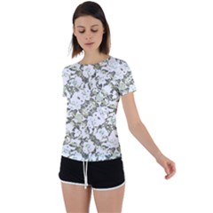 Modern Abstract Intricate Print Pattern Back Circle Cutout Sports Tee