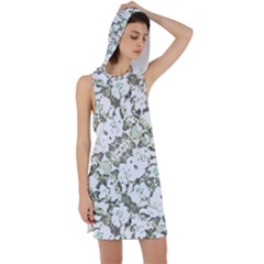 Modern Abstract Intricate Print Pattern Racer Back Hoodie Dress