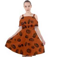 Cheetah Cut Out Shoulders Chiffon Dress