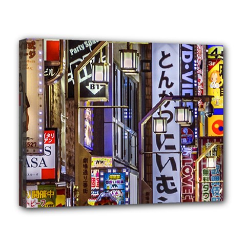 Shinjuku District Urban Night Scene, Tokyo Japan Canvas 14  X 11  (stretched) by dflcprintsclothing