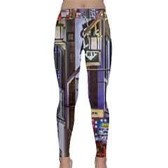 Shinjuku District Urban Night Scene, Tokyo Japan Classic Yoga Leggings by dflcprintsclothing