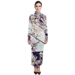 Plum Blossoms Turtleneck Maxi Dress by okhismakingart