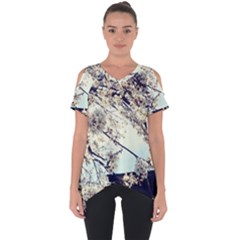 Plum Blossoms Cut Out Side Drop Tee by okhismakingart