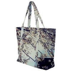 Plum Blossoms Zip Up Canvas Bag by okhismakingart