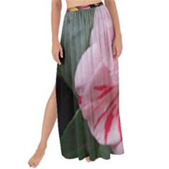 Striped Pink Camellia Ii Maxi Chiffon Tie-up Sarong by okhismakingart