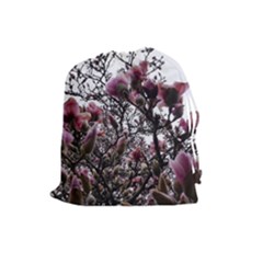 Saucer Magnolia Tree Ii Drawstring Pouch (large) by okhismakingart