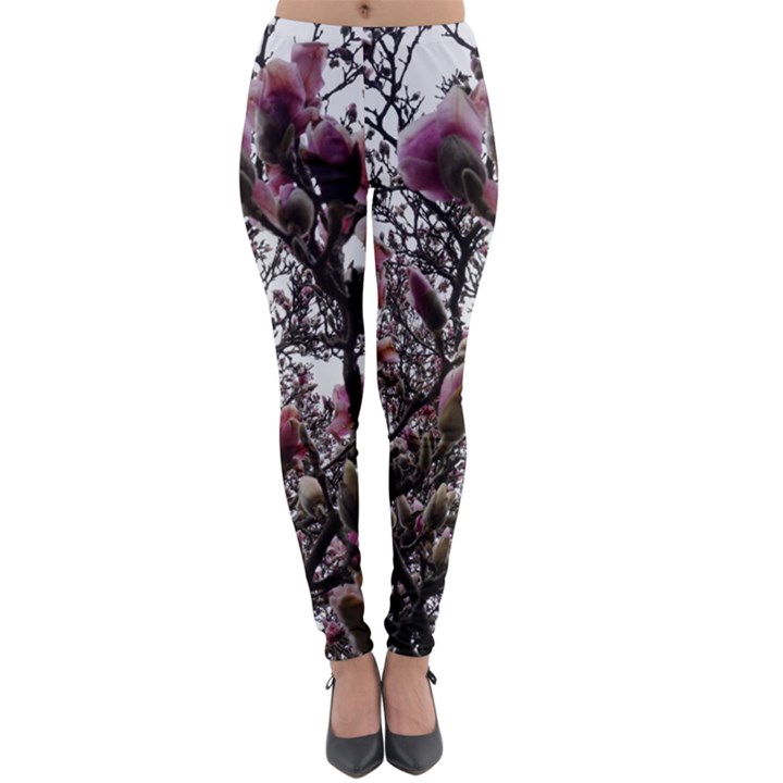 Saucer Magnolia Tree II Lightweight Velour Leggings