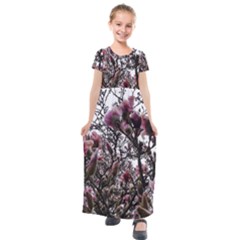 Saucer Magnolia Tree Ii Kids  Short Sleeve Maxi Dress by okhismakingart