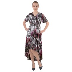 Saucer Magnolia Tree Ii Front Wrap High Low Dress by okhismakingart