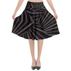 Vintage Etchnic Print Flared Midi Skirt by dflcprintsclothing