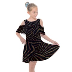 Vintage Etchnic Print Kids  Shoulder Cutout Chiffon Dress by dflcprintsclothing