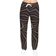 Vintage Etchnic Print Women Velvet Drawstring Pants by dflcprintsclothing