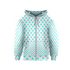 White Light Blue Hearts Pattern, Pastel Sky Blue Color Kids  Zipper Hoodie by Casemiro