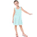 White light blue Hearts pattern, pastel sky blue color Kids  Sleeveless Dress View1