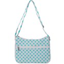 White light blue Hearts pattern, pastel sky blue color Zip Up Shoulder Bag View3