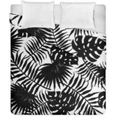 Black And White Tropical Leafs Pattern, Vector Image Duvet Cover Double Side (california King Size) by Casemiro