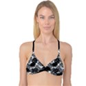 Black and white tropical leafs pattern, vector image Reversible Tri Bikini Top View1