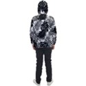 Black and white tropical leafs pattern, vector image Men s Front Pocket Pullover Windbreaker View2