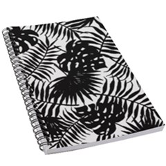 Black And White Tropical Leafs Pattern, Vector Image 5 5  X 8 5  Notebook by Casemiro