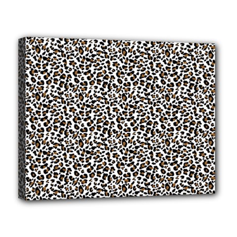 Leopard Spots Pattern, Geometric Dots, Animal Fur Print Canvas 14  X 11  (stretched) by Casemiro