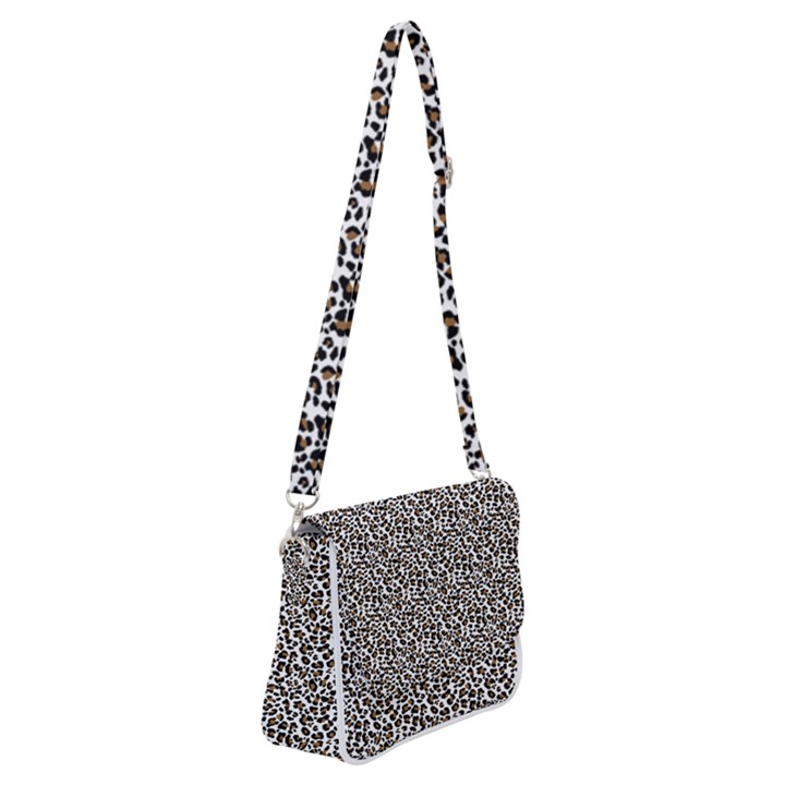 Leopard spots pattern, geometric dots, animal fur print Shoulder Bag with Back Zipper