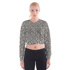 Leopard Spots Pattern, Geometric Dots, Animal Fur Print Cropped Sweatshirt