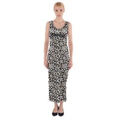 Leopard Spots Pattern, Geometric Dots, Animal Fur Print Fitted Maxi Dress by Casemiro