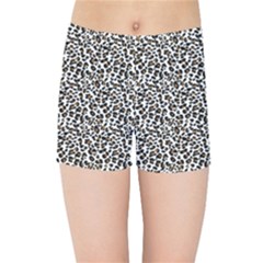 Leopard Spots Pattern, Geometric Dots, Animal Fur Print Kids  Sports Shorts by Casemiro