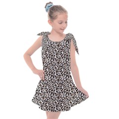 Leopard Spots Pattern, Geometric Dots, Animal Fur Print Kids  Tie Up Tunic Dress by Casemiro