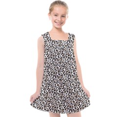 Leopard Spots Pattern, Geometric Dots, Animal Fur Print Kids  Cross Back Dress by Casemiro