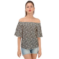 Leopard Spots Pattern, Geometric Dots, Animal Fur Print Off Shoulder Short Sleeve Top by Casemiro