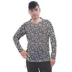 Leopard Spots Pattern, Geometric Dots, Animal Fur Print Men s Pique Long Sleeve Tee