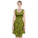 Leopard spots pattern, yellow and black animal fur print, wild cat theme Racerback Midi Dress View1