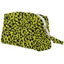 Leopard spots pattern, yellow and black animal fur print, wild cat theme Wristlet Pouch Bag (Large) View2