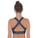 Black And White Ethnic Ornate Pattern Cross Back Sports Bra View2