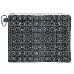 Black And White Ethnic Ornate Pattern Canvas Cosmetic Bag (xxl) by dflcprintsclothing