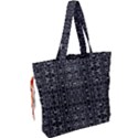 Black And White Ethnic Ornate Pattern Drawstring Tote Bag View2