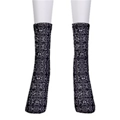 Black And White Ethnic Ornate Pattern Men s Crew Socks by dflcprintsclothing