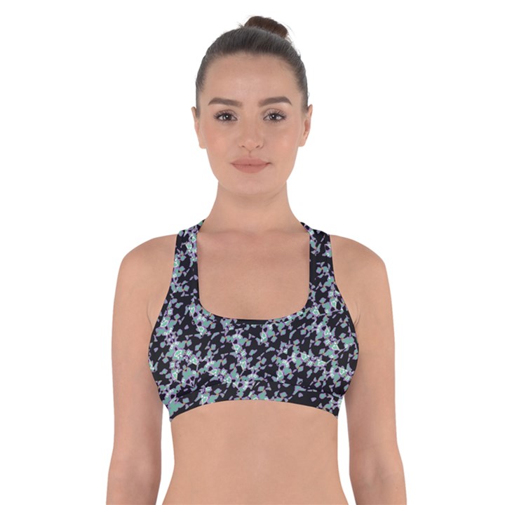 Intricate Modern Abstract Ornate Pattern Cross Back Sports Bra