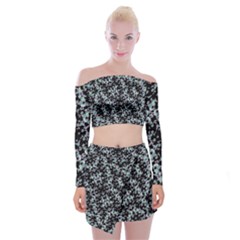 Intricate Modern Abstract Ornate Pattern Off Shoulder Top With Mini Skirt Set by dflcprintsclothing