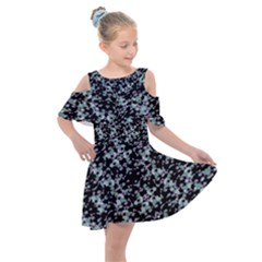 Intricate Modern Abstract Ornate Pattern Kids  Shoulder Cutout Chiffon Dress