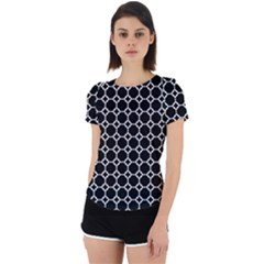 Pattern Abstrait Ronds Noir Back Cut Out Sport Tee