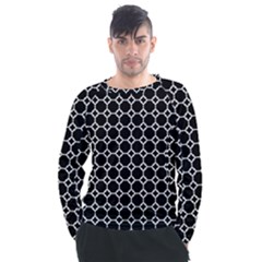 Pattern Abstrait Ronds Noir Men s Long Sleeve Raglan Tee