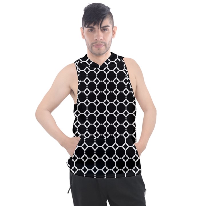 Pattern Abstrait Ronds Noir Men s Sleeveless Hoodie