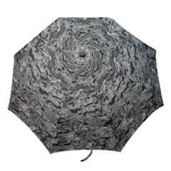 Black And White Texture Print Folding Umbrellas by dflcprintsclothing